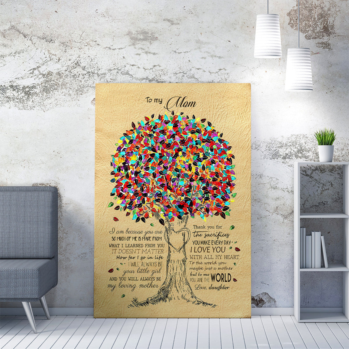 Personalized Canvas Painting, Canvas Hanging Wall Art Gift For Mom, Thank You For The Sacrifices, Blanket For Mothers Day Framed Prints, Canvas