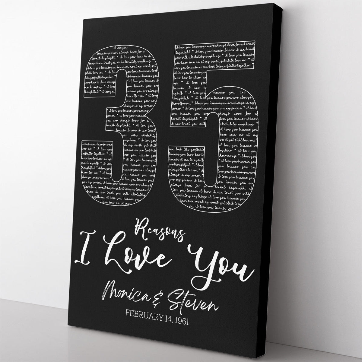 35th Anniversary Gift Wall Art, Custom 35th Anniversary Sign Wall Art Framed Prints, Canvas