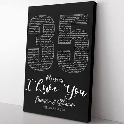 35th Anniversary Gift Wall Art, Custom 35th Anniversary Sign Wall Art Framed Prints, Canvas
