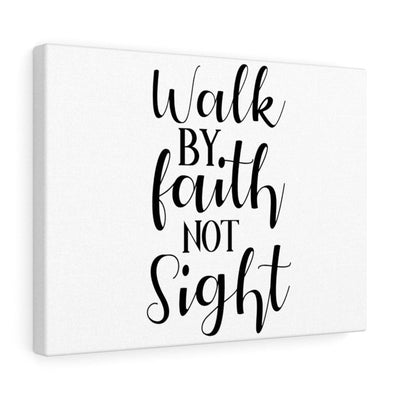 Scripture Canvas Walk By Faith Not Sight Christian Wall Art Meaningful Home Decor Gifts Unique Housewarming Gift Ideas Framed Prints, Canvas