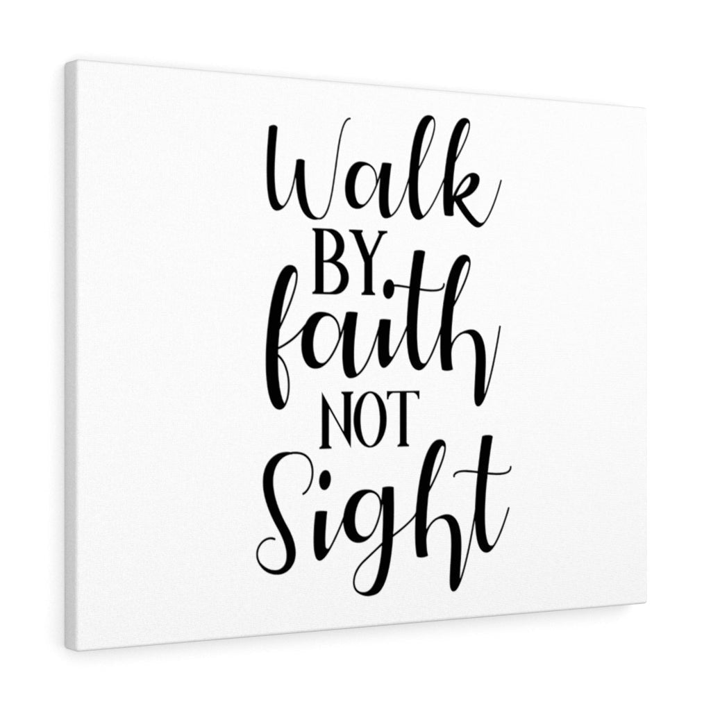 Scripture Canvas Walk By Faith Not Sight Christian Wall Art Meaningful Home Decor Gifts Unique Housewarming Gift Ideas Framed Prints, Canvas