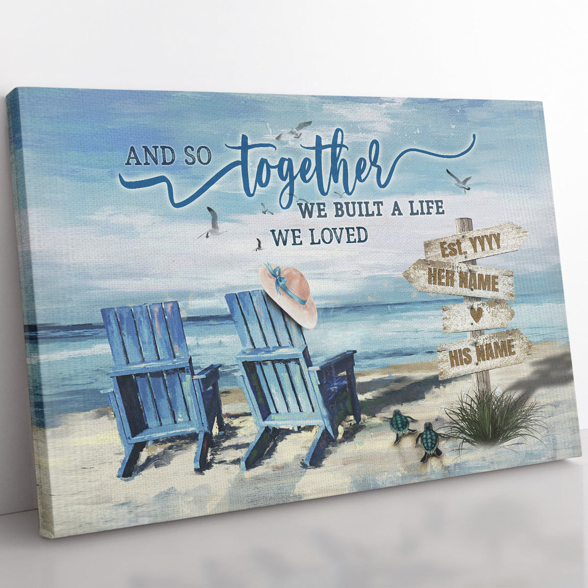 Custom Anniversary Wall Art Gift For Wife, And So Together We Built A Life We Love Wall Art Framed Prints, Canvas
