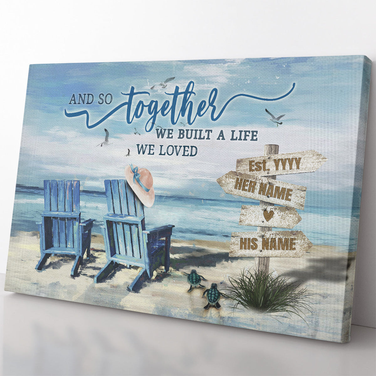 Custom Anniversary Wall Art Gift For Wife, And So Together We Built A Life We Love Wall Art Framed Prints, Canvas
