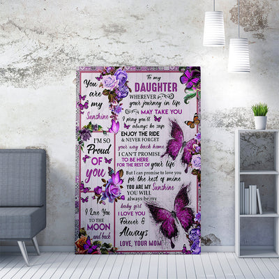 Personalized Canvas Painting, Canvas Hanging Wall Art Gift For Daughter, Wherever Your Journey In Life May Take You Wall Art Framed Prints, Canvas