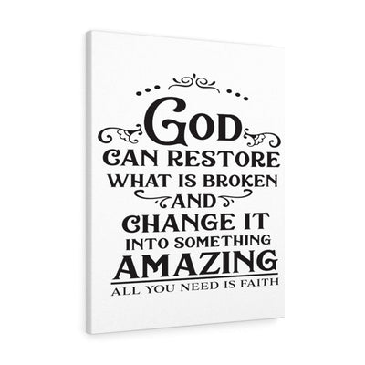 Scripture Canvas God Can Restore Christian Wall Art Meaningful Home Decor Gifts Unique Housewarming Gift Ideas Framed Prints, Canvas