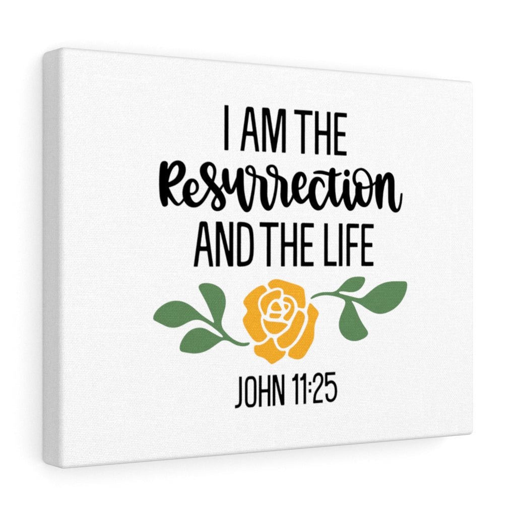 Scripture Canvas Resurrection John 11:25 Christian Wall Art Bible Verse Meaningful Home Decor Gifts Unique Housewarming Gift Ideas Framed Prints, Canvas