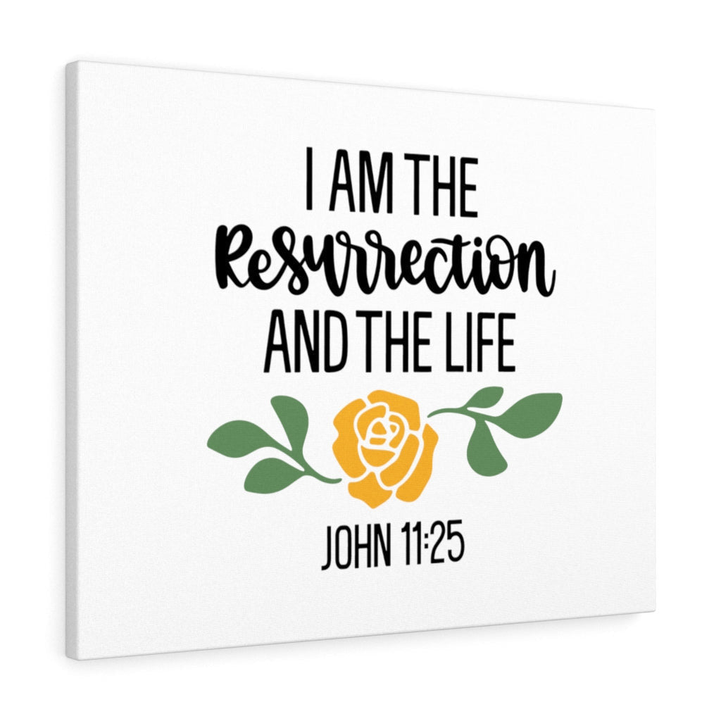 Scripture Canvas Resurrection John 11:25 Christian Wall Art Bible Verse Meaningful Home Decor Gifts Unique Housewarming Gift Ideas Framed Prints, Canvas