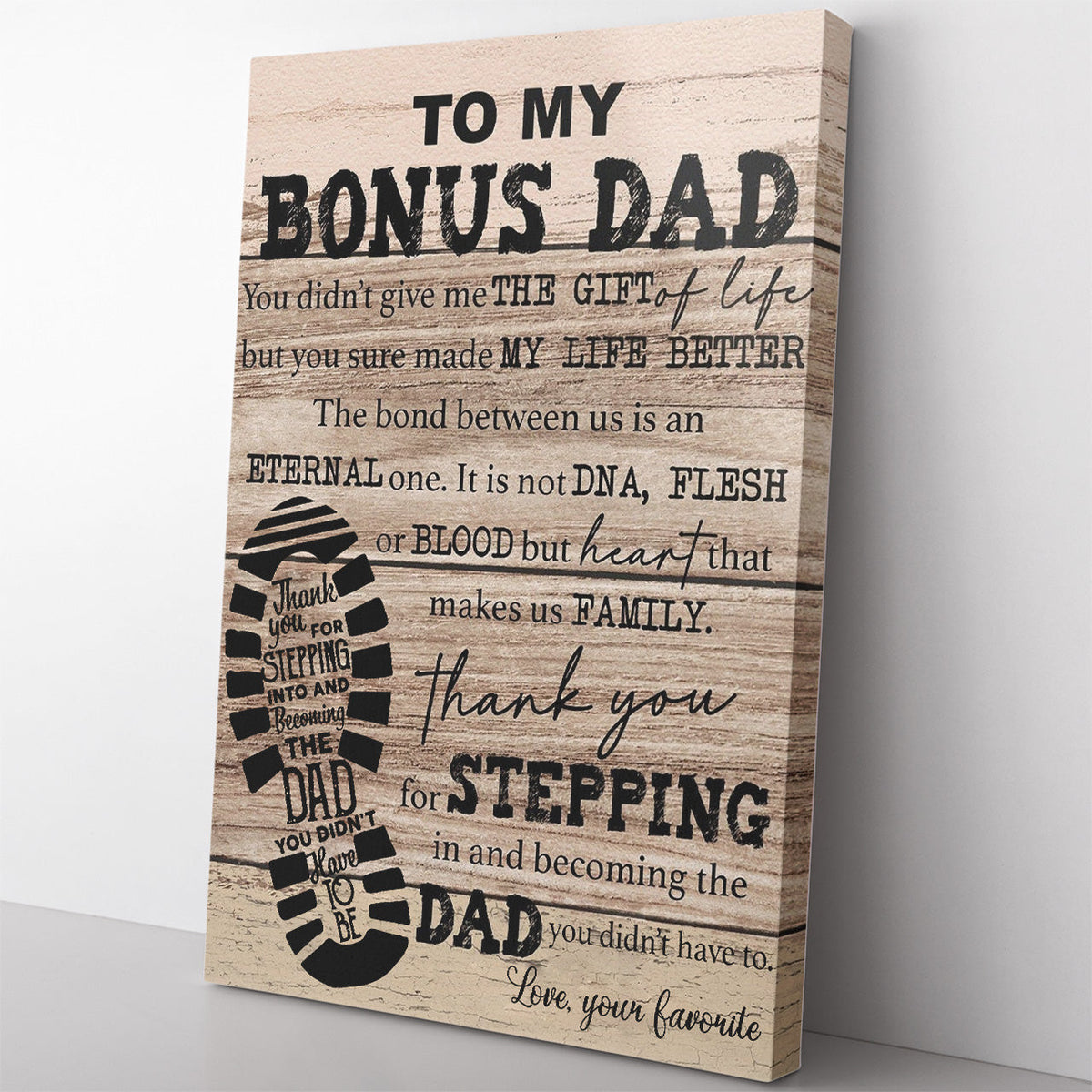 Custom Wall Art Gift For Bonus Dad, The Gift Of Life Step Dad Wall Art Framed Prints, Canvas