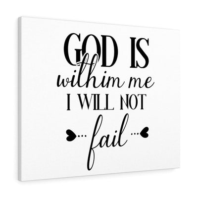 Scripture Canvas God Is Within Me I Will Not Fail Christian Wall Art Meaningful Home Decor Gifts Unique Housewarming Gift Ideas Framed Prints, Canvas