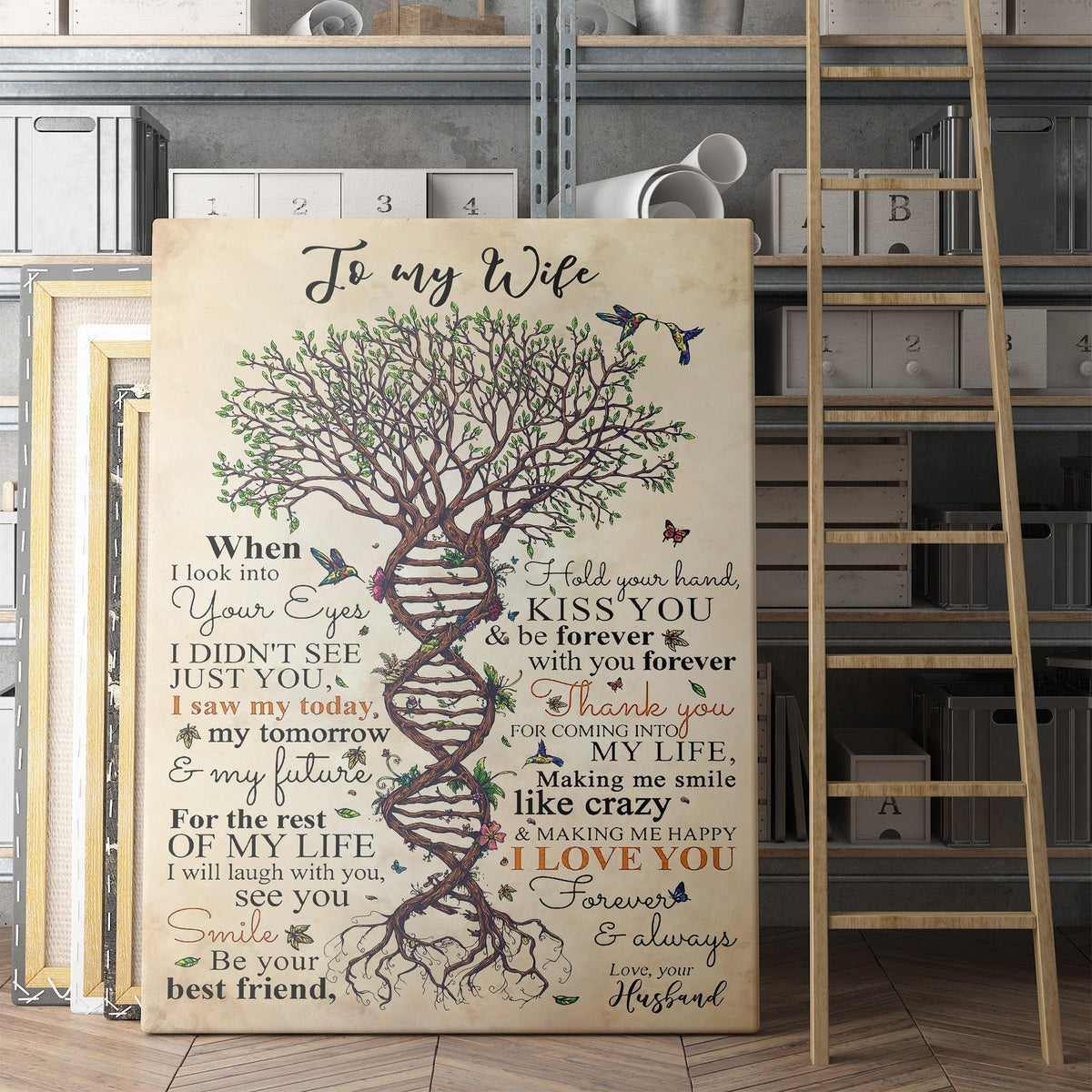 Wall Art Gift Ideas For Wife, Custom Personalized Canvas Painting, Canvas Hanging Wall Art Gift, Tree Of Life Framed Prints, Canvas