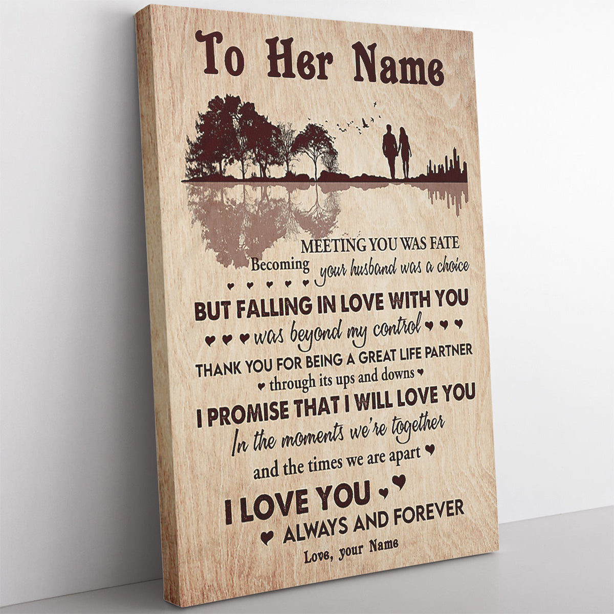 Custom Wall Art Gift For Her, Becoming Your Husband Was A Choice Wall Art For Wife Framed Prints, Canvas