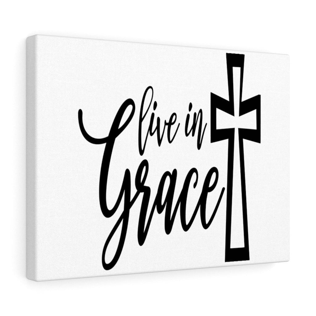 Scripture Canvas Live In Grace Christian Wall Art Meaningful Home Decor Gifts Unique Housewarming Gift Ideas Framed Prints, Canvas