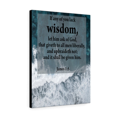 Scripture Canvas Lack Wisdom James 1:5 Christian Wall Art Bible Verse Meaningful Home Decor Gifts Unique Housewarming Gift Ideas Framed Prints, Canvas
