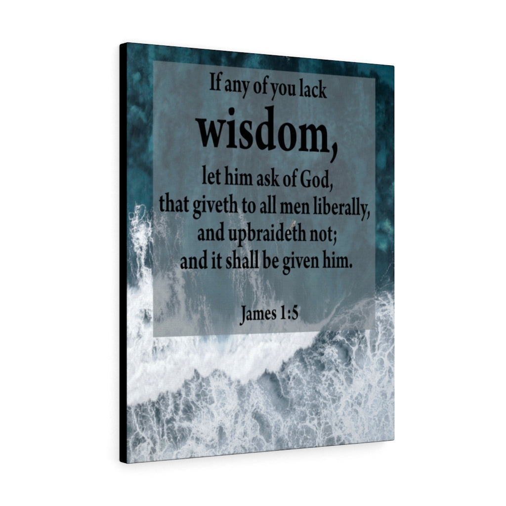 Scripture Canvas Lack Wisdom James 1:5 Christian Wall Art Bible Verse Meaningful Home Decor Gifts Unique Housewarming Gift Ideas Framed Prints, Canvas