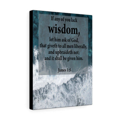 Scripture Canvas Lack Wisdom James 1:5 Christian Wall Art Bible Verse Meaningful Home Decor Gifts Unique Housewarming Gift Ideas Framed Prints, Canvas