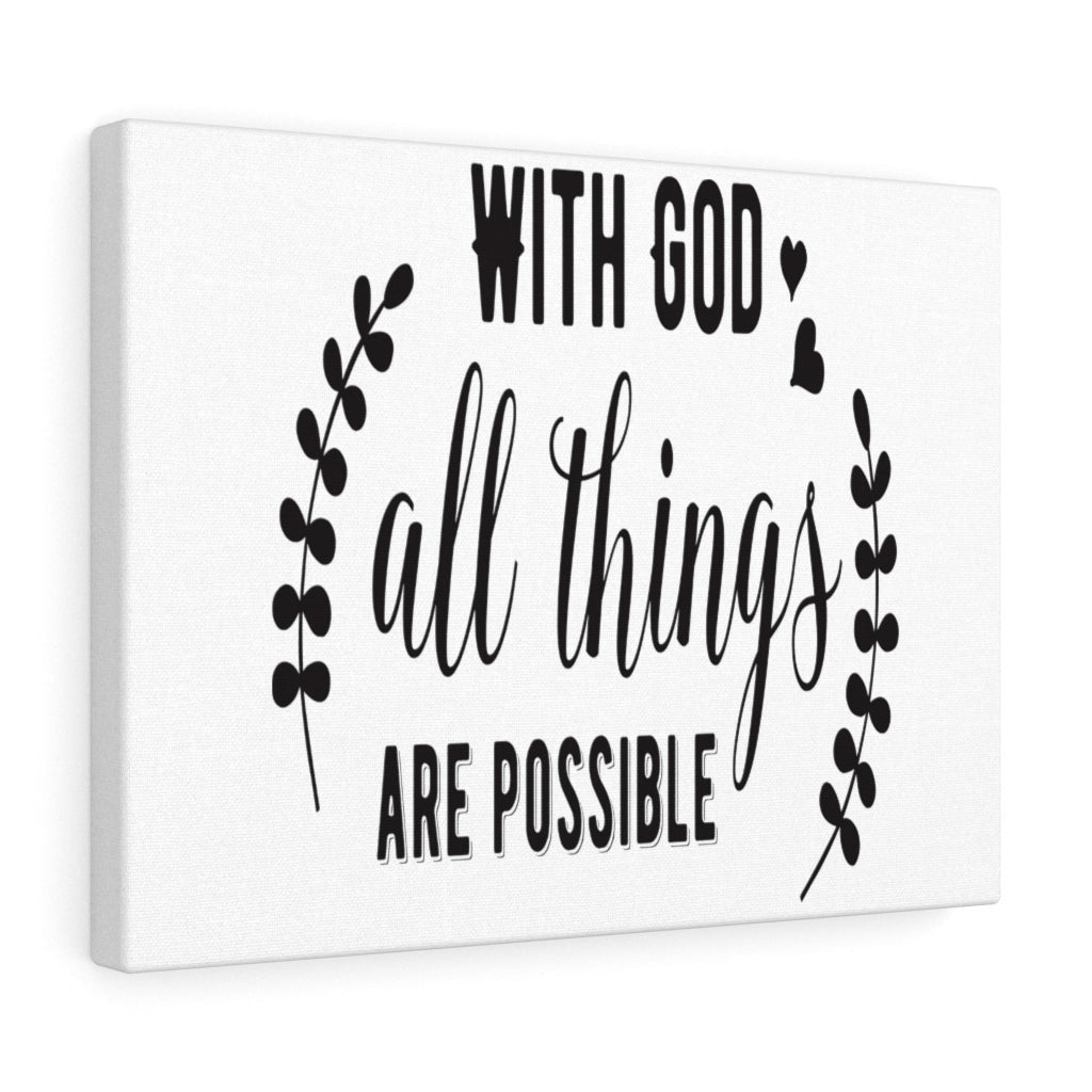 Scripture Canvas Things Are Possible Christian Wall Art Meaningful Home Decor Gifts Unique Housewarming Gift Ideas Framed Prints, Canvas