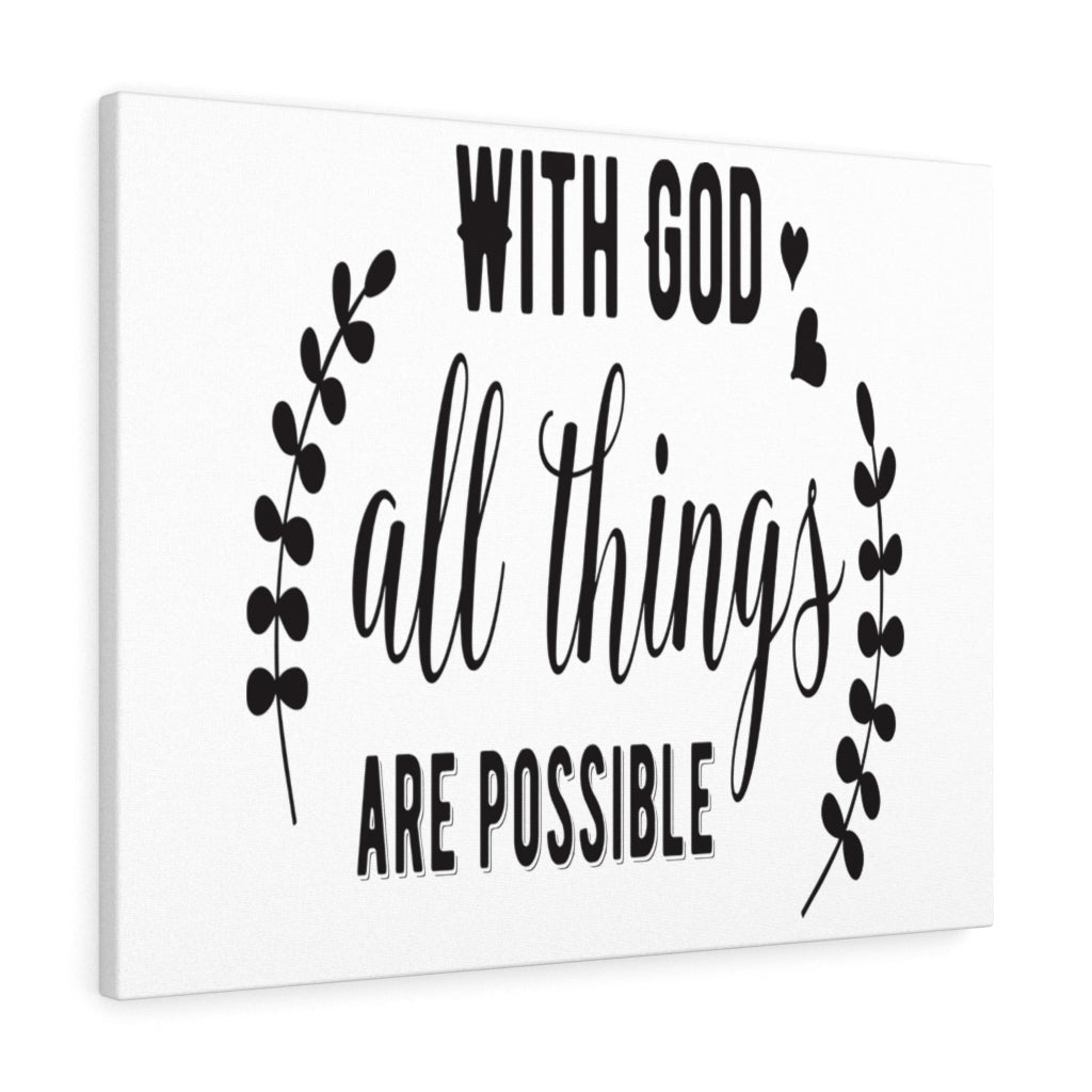 Scripture Canvas Things Are Possible Christian Wall Art Meaningful Home Decor Gifts Unique Housewarming Gift Ideas Framed Prints, Canvas