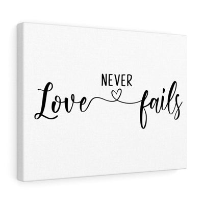 Scripture Canvas Love Never Fails Christian Wall Art Meaningful Home Decor Gifts Unique Housewarming Gift Ideas Framed Prints, Canvas