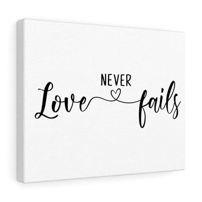 Scripture Canvas Love Never Fails Christian Wall Art Meaningful Home Decor Gifts Unique Housewarming Gift Ideas Framed Prints, Canvas
