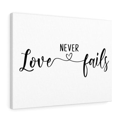 Scripture Canvas Love Never Fails Christian Wall Art Meaningful Home Decor Gifts Unique Housewarming Gift Ideas Framed Prints, Canvas
