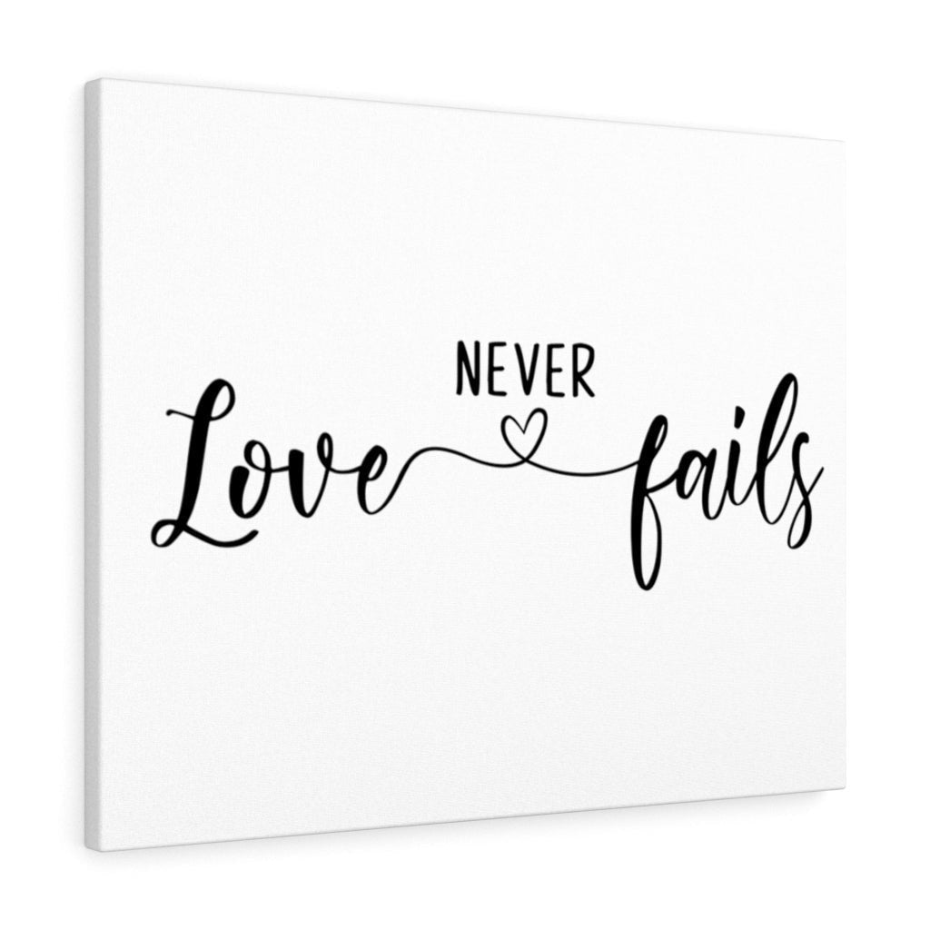 Scripture Canvas Love Never Fails Christian Wall Art Meaningful Home Decor Gifts Unique Housewarming Gift Ideas Framed Prints, Canvas