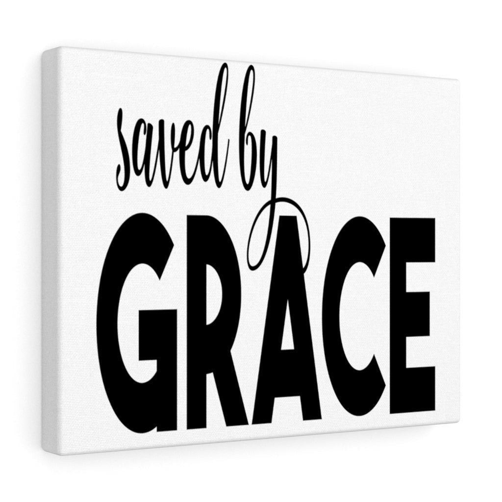 Scripture Canvas Saved By Grace Christian Wall Art Meaningful Home Decor Gifts Unique Housewarming Gift Ideas Framed Prints, Canvas