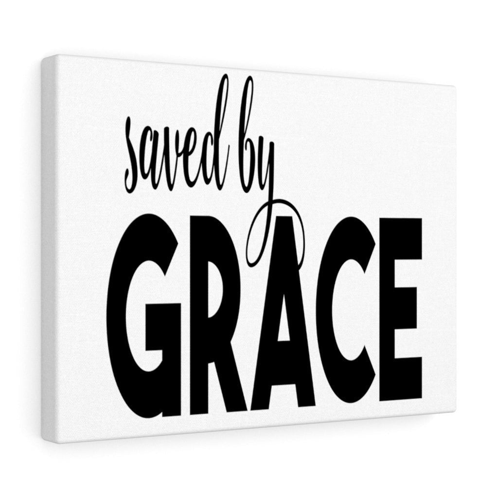 Scripture Canvas Saved By Grace Christian Wall Art Meaningful Home Decor Gifts Unique Housewarming Gift Ideas Framed Prints, Canvas