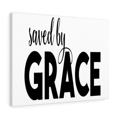 Scripture Canvas Saved By Grace Christian Wall Art Meaningful Home Decor Gifts Unique Housewarming Gift Ideas Framed Prints, Canvas
