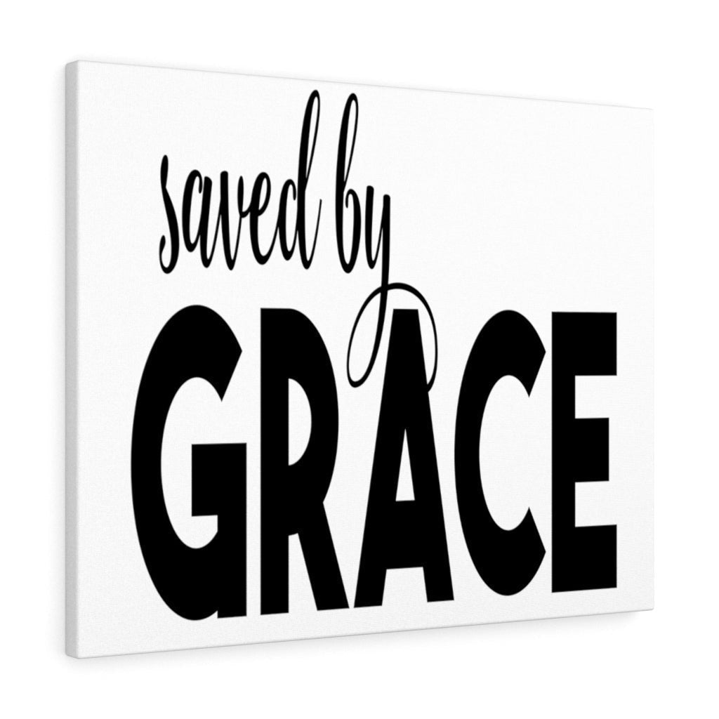 Scripture Canvas Saved By Grace Christian Wall Art Meaningful Home Decor Gifts Unique Housewarming Gift Ideas Framed Prints, Canvas