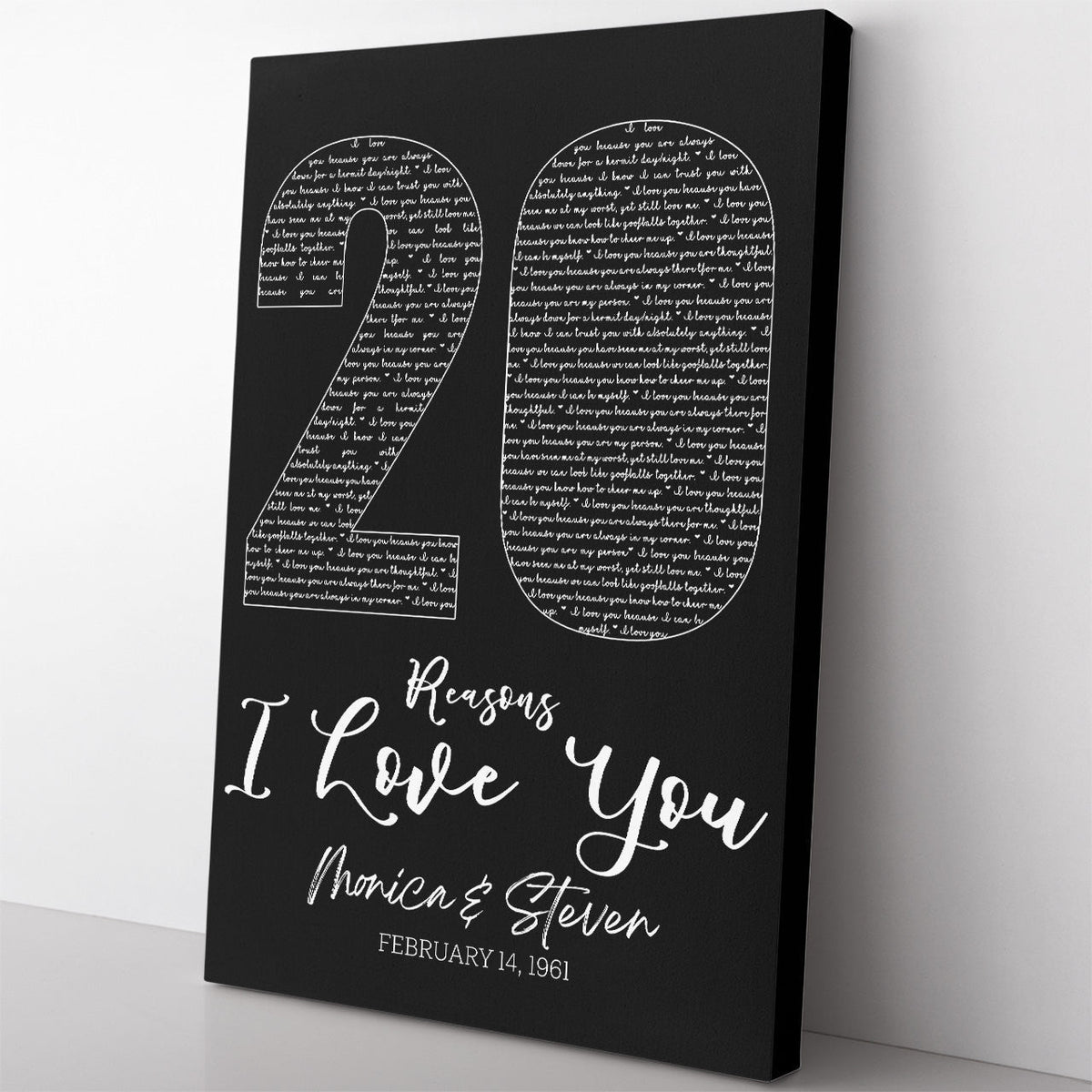20th Anniversary Gift Wall Art, Custom 20th Anniversary Sign Wall Art Framed Prints, Canvas