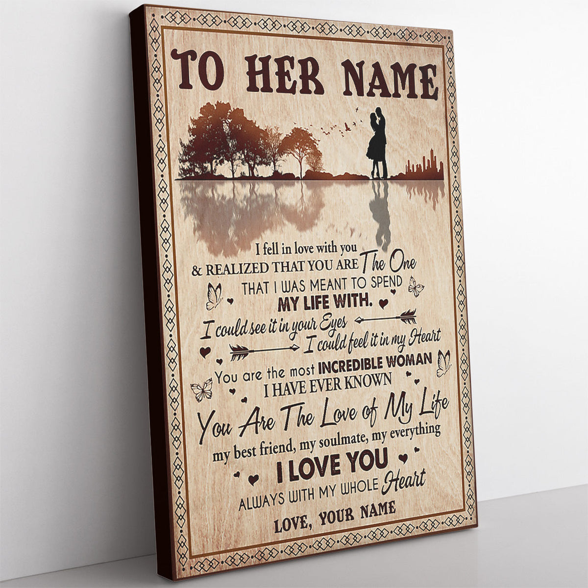 Custom Wall Art Gift For Her, I Fell In Love With You Birthday Wall Art Gift For Wife Framed Prints, Canvas