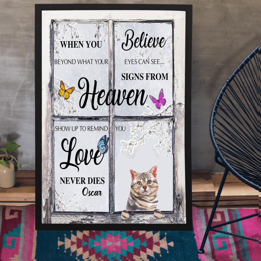Cat Lovers Love Never Dies Personalized Wall Art Framed Prints, Canvas