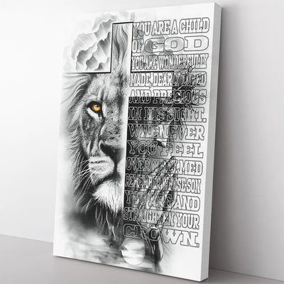 Christian Lion Wall Art Gift For Son, You Are A Child Of God, Whenever You Feel Overwhelmed Wall Art Framed Prints, Canvas
