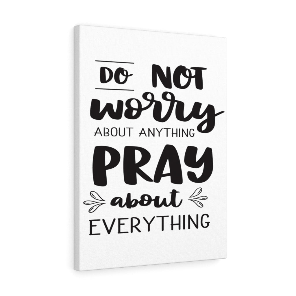 Scripture Canvas Pray About Anything Christian Wall Art Meaningful Home Decor Gifts Unique Housewarming Gift Ideas Framed Prints, Canvas