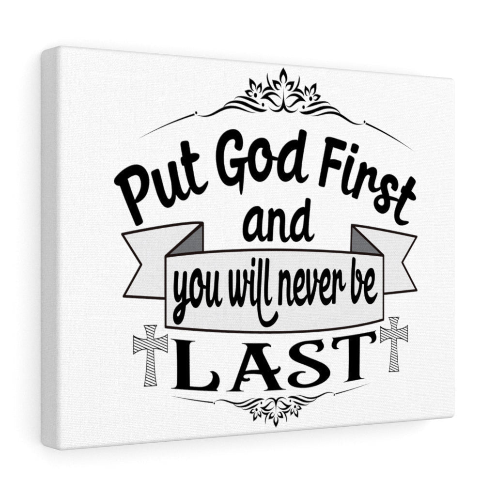 Scripture Canvas Put God First Christian Wall Art Meaningful Home Decor Gifts Unique Housewarming Gift Ideas Framed Prints, Canvas