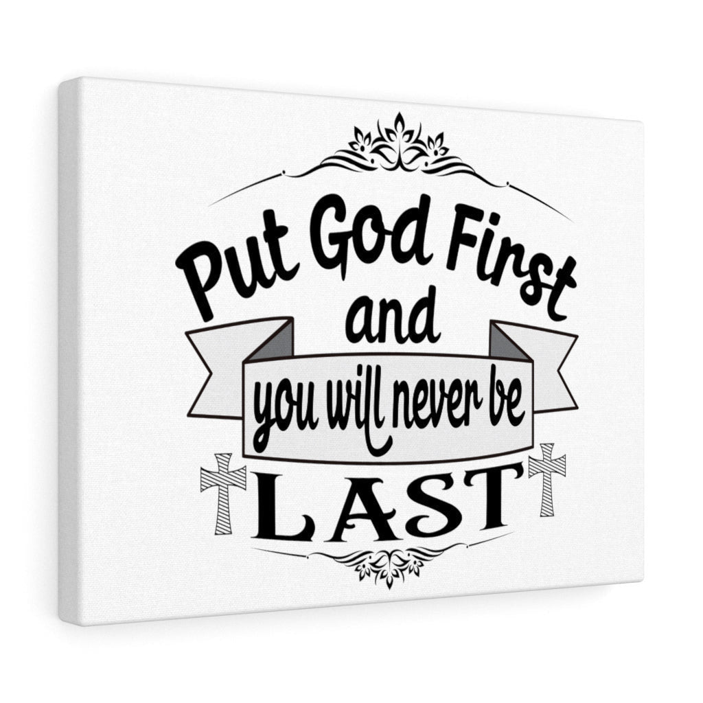 Scripture Canvas Put God First Christian Wall Art Meaningful Home Decor Gifts Unique Housewarming Gift Ideas Framed Prints, Canvas