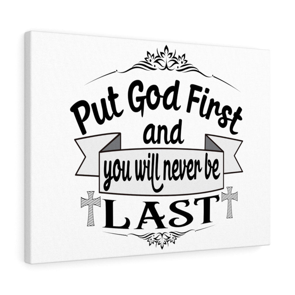 Scripture Canvas Put God First Christian Wall Art Meaningful Home Decor Gifts Unique Housewarming Gift Ideas Framed Prints, Canvas