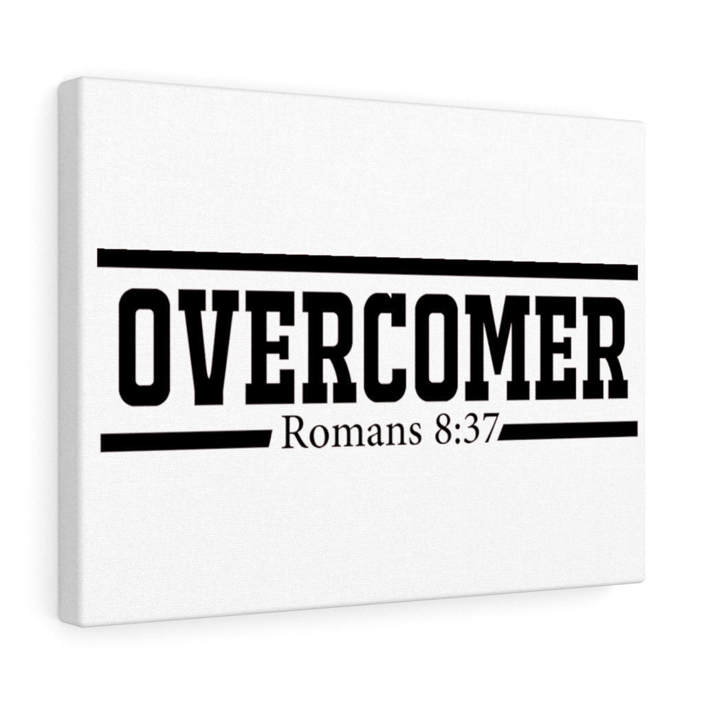 Scripture Canvas Overcomer Romans 8:37 Christian Wall Art Bible Verse Meaningful Home Decor Gifts Unique Housewarming Gift Ideas Framed Prints, Canvas