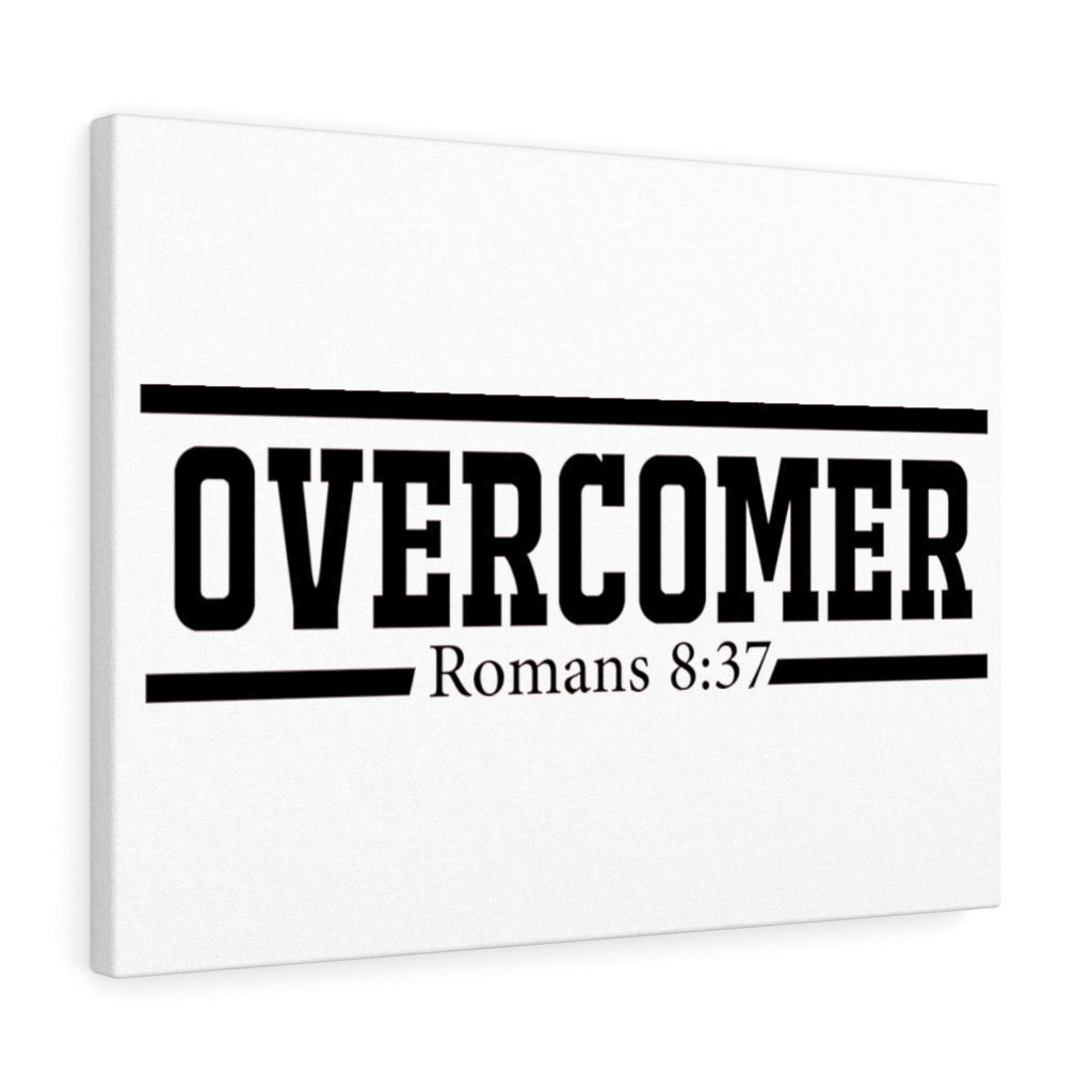 Scripture Canvas Overcomer Romans 8:37 Christian Wall Art Bible Verse Meaningful Home Decor Gifts Unique Housewarming Gift Ideas Framed Prints, Canvas