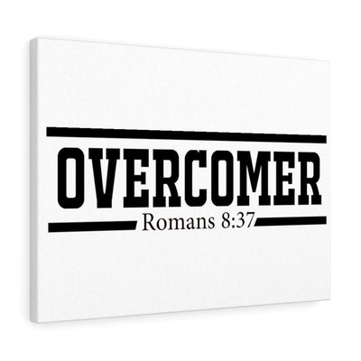 Scripture Canvas Overcomer Romans 8:37 Christian Wall Art Bible Verse Meaningful Home Decor Gifts Unique Housewarming Gift Ideas Framed Prints, Canvas