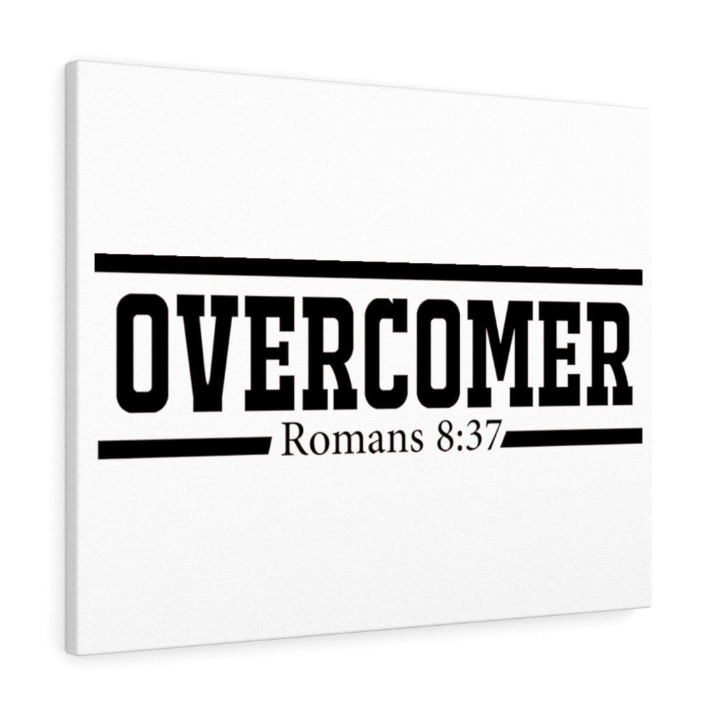Scripture Canvas Overcomer Romans 8:37 Christian Wall Art Bible Verse Meaningful Home Decor Gifts Unique Housewarming Gift Ideas Framed Prints, Canvas