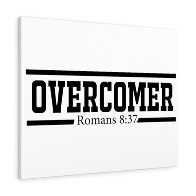 Scripture Canvas Overcomer Romans 8:37 Christian Wall Art Bible Verse Meaningful Home Decor Gifts Unique Housewarming Gift Ideas Framed Prints, Canvas