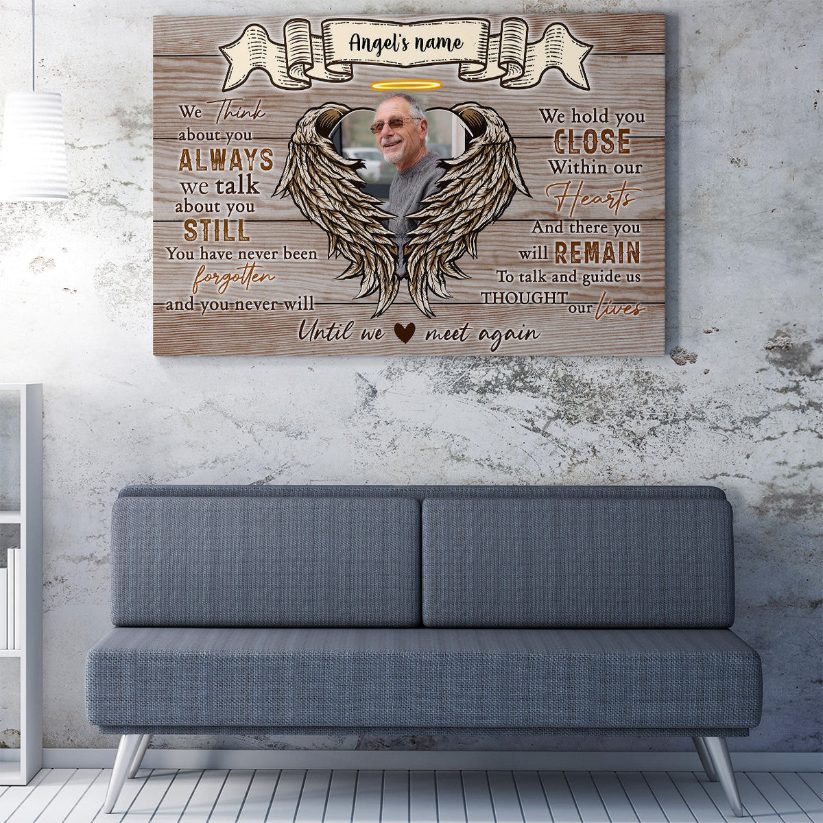 Personalized Photo Memorial Wall Art Gift For Loss Of, We Think About You Always Wall Art Framed Prints, Canvas