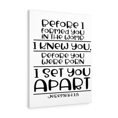 Scripture Canvas Set You Apart Jeremiah 1:5 Christian Wall Art Bible Verse Meaningful Home Decor Gifts Unique Housewarming Gift Ideas Framed Prints, Canvas