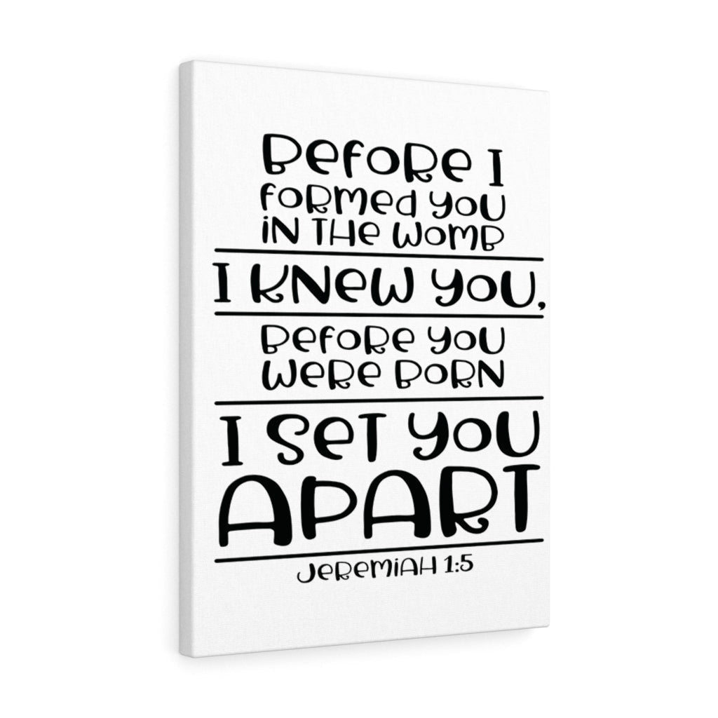 Scripture Canvas Set You Apart Jeremiah 1:5 Christian Wall Art Bible Verse Meaningful Home Decor Gifts Unique Housewarming Gift Ideas Framed Prints, Canvas