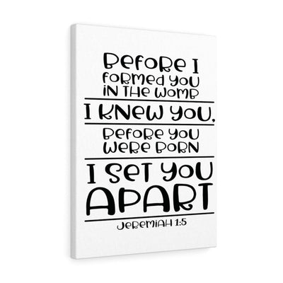 Scripture Canvas Set You Apart Jeremiah 1:5 Christian Wall Art Bible Verse Meaningful Home Decor Gifts Unique Housewarming Gift Ideas Framed Prints, Canvas