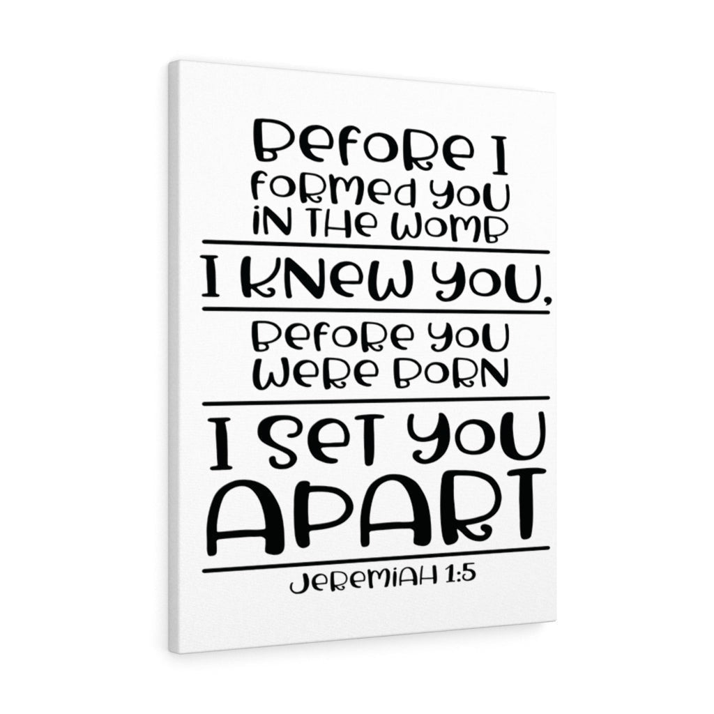 Scripture Canvas Set You Apart Jeremiah 1:5 Christian Wall Art Bible Verse Meaningful Home Decor Gifts Unique Housewarming Gift Ideas Framed Prints, Canvas