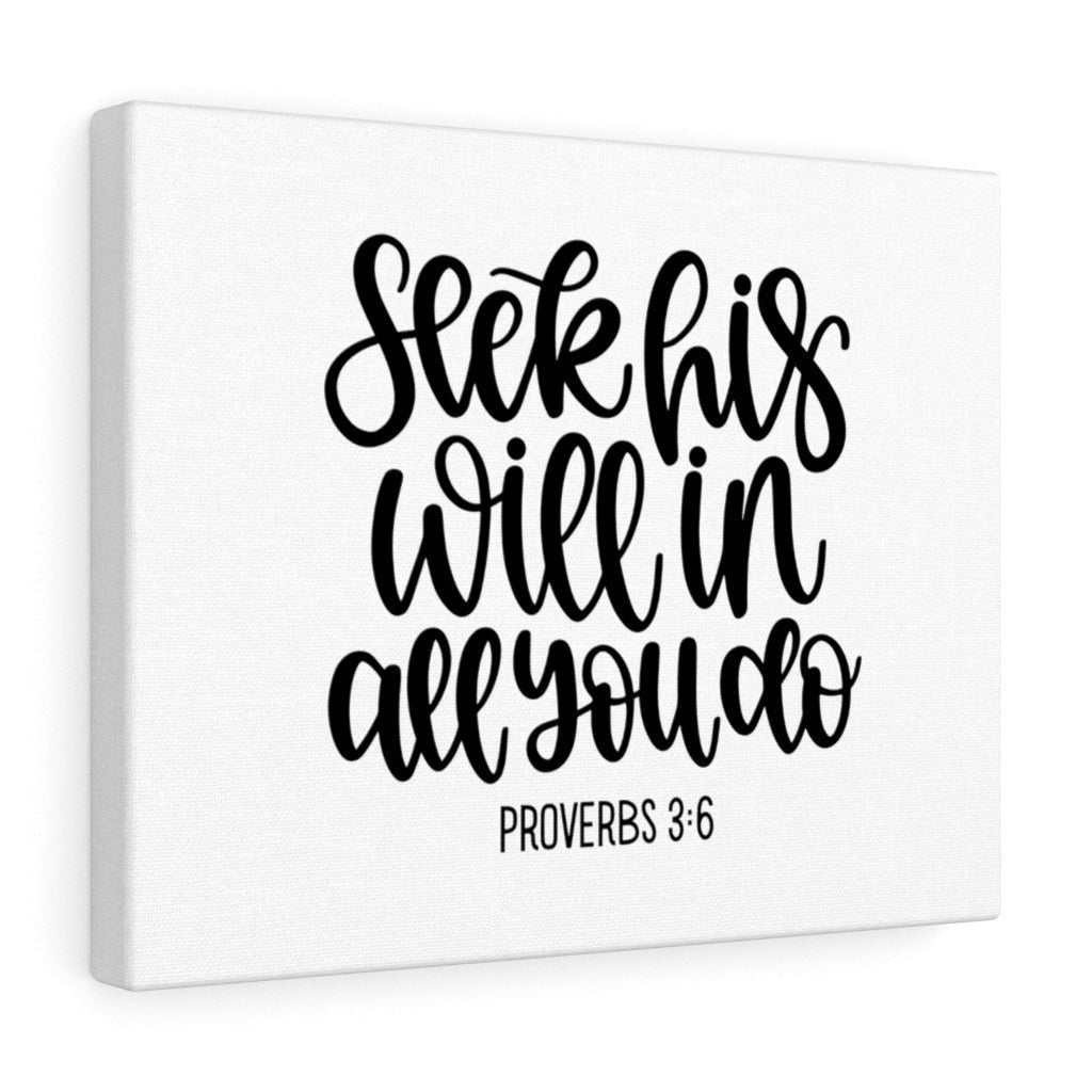 Scripture Canvas His Will Proverbs 3:6 Christian Wall Art Bible Verse Meaningful Home Decor Gifts Unique Housewarming Gift Ideas Framed Prints, Canvas