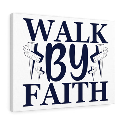 Scripture Canvas Walk By Faith Christian Wall Art Meaningful Home Decor Gifts Unique Housewarming Gift Ideas Framed Prints, Canvas
