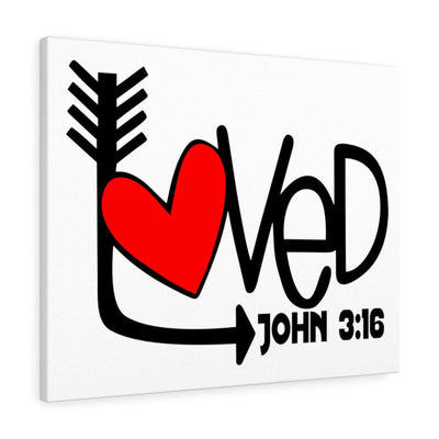 Scripture Canvas Loved John 3:16 Christian Wall Art Bible Verse Meaningful Home Decor Gifts Unique Housewarming Gift Ideas Framed Prints, Canvas